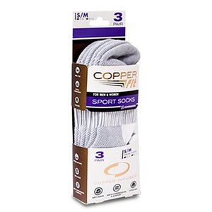 Copper Fit Compression Ankle Socks 3 Pair Unisex